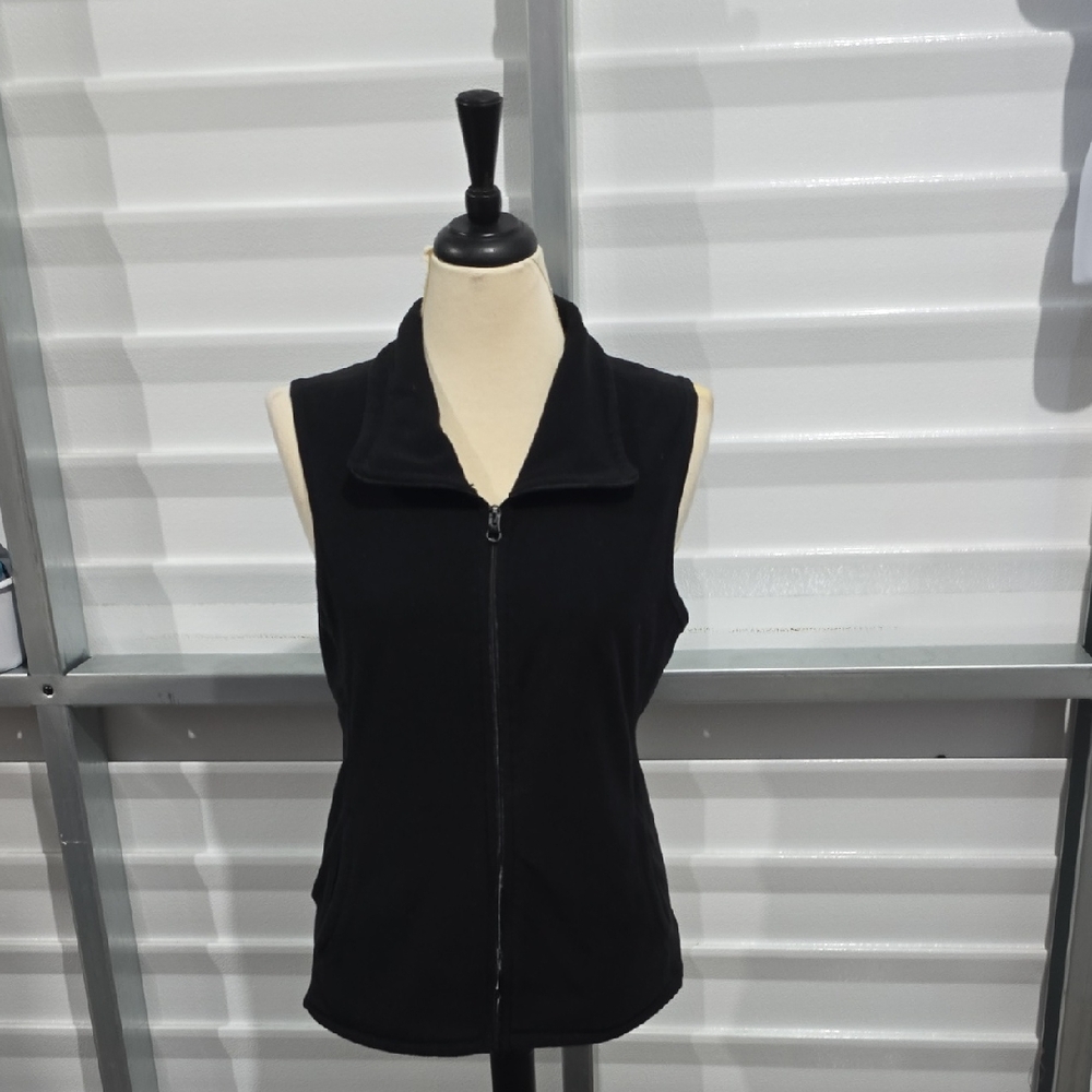 Old Navy Black Fitted Polo Vest Size Large